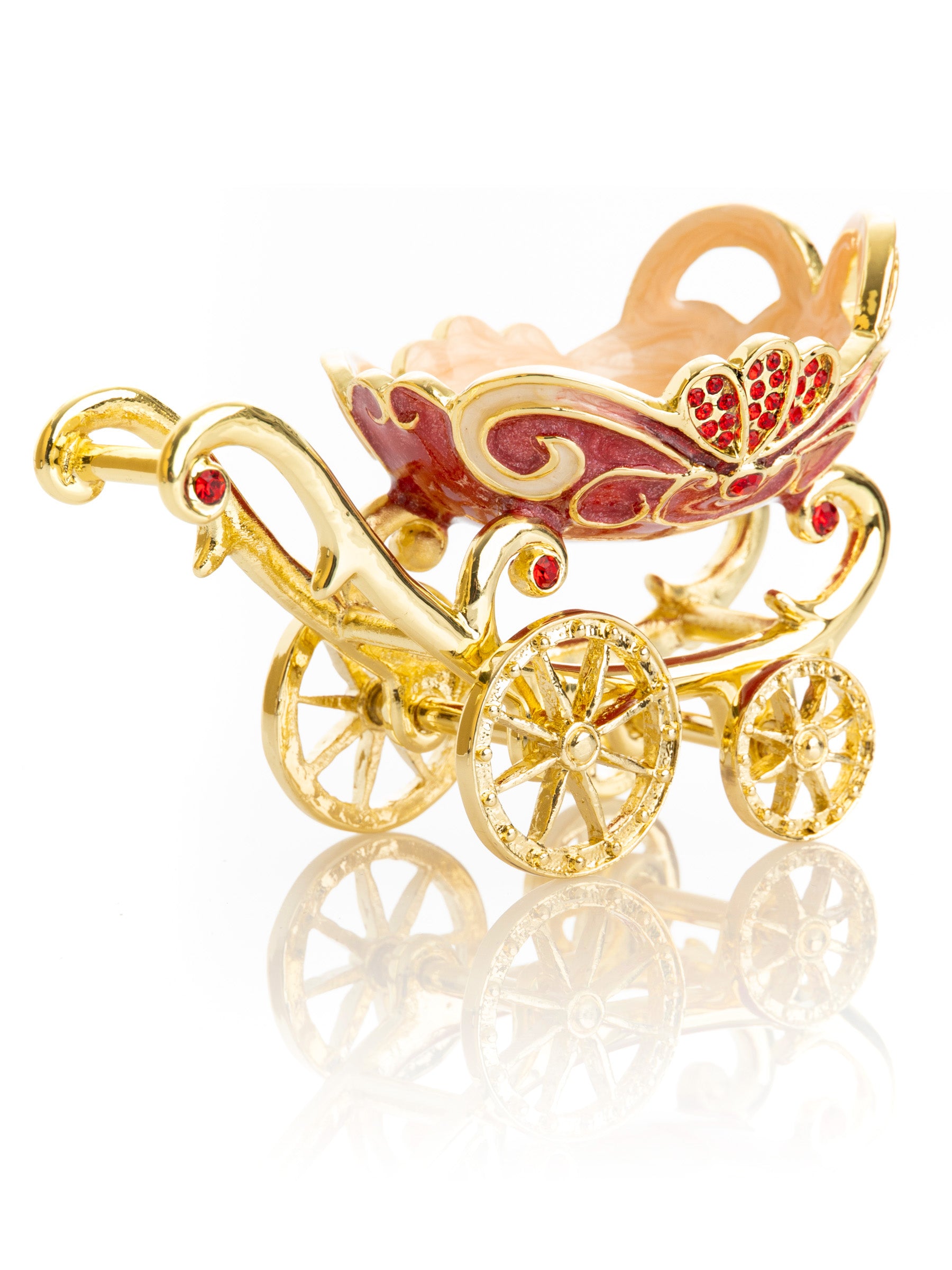 Keren Kopal Red vintage Baby Carriage Trinket Box stroller