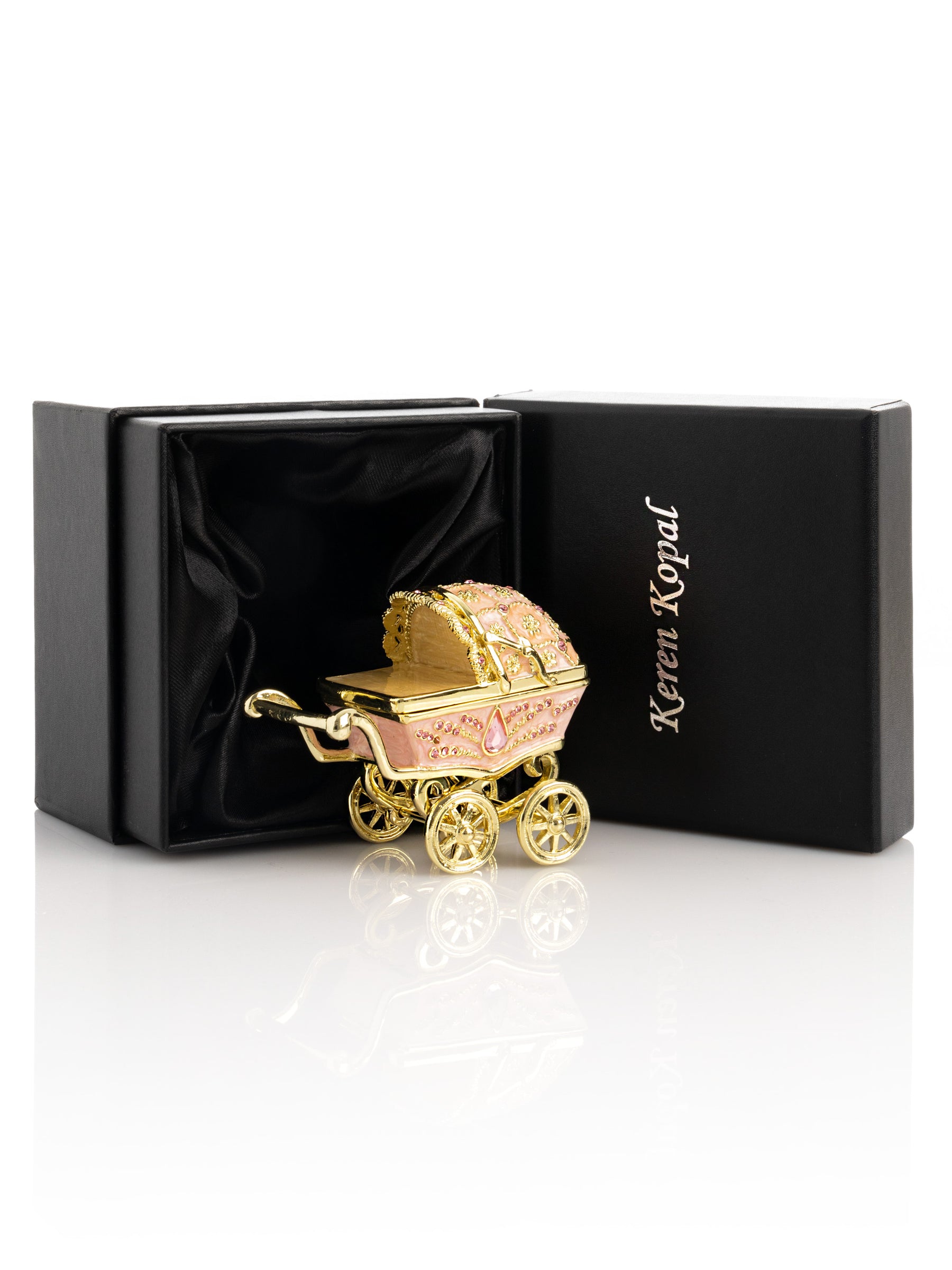 Keren Kopal Pink Baby Carriage Trinket Box