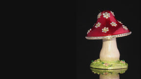 Crystal-Embellished Red Mushroom Trinket Box by Keren Kopal