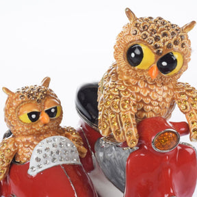 Brown Owl & Owlet red bike with sidecar Limited edition 1 of 250