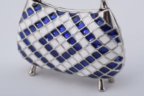 Blue & White Woman Bag Trinket Box