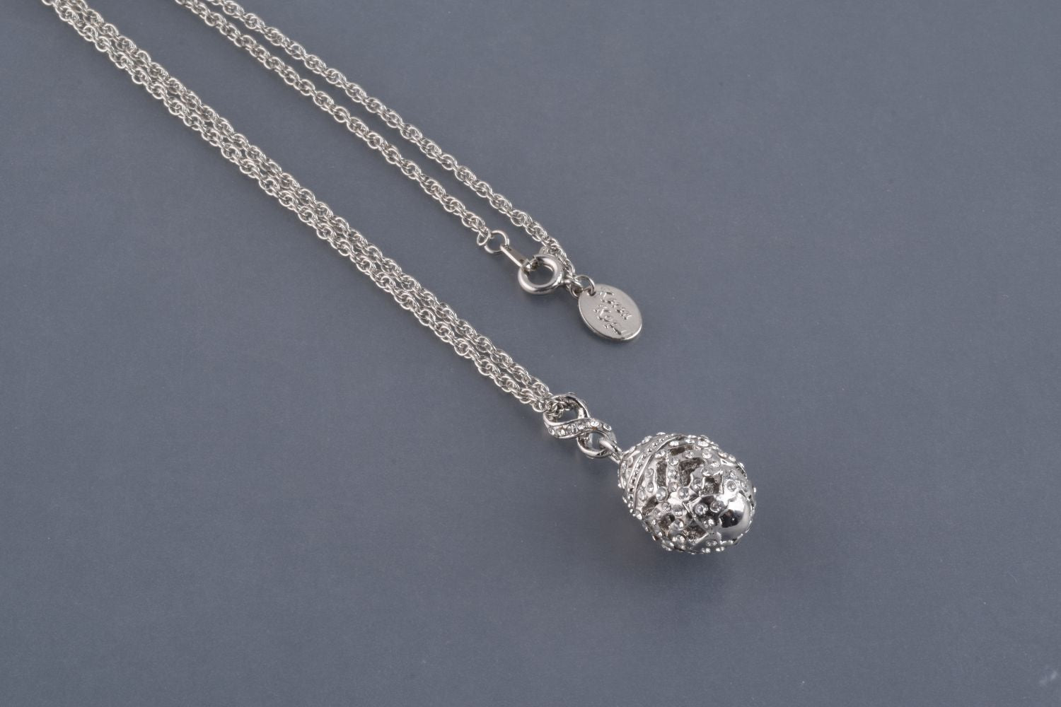 Silver Egg Pendant Necklace