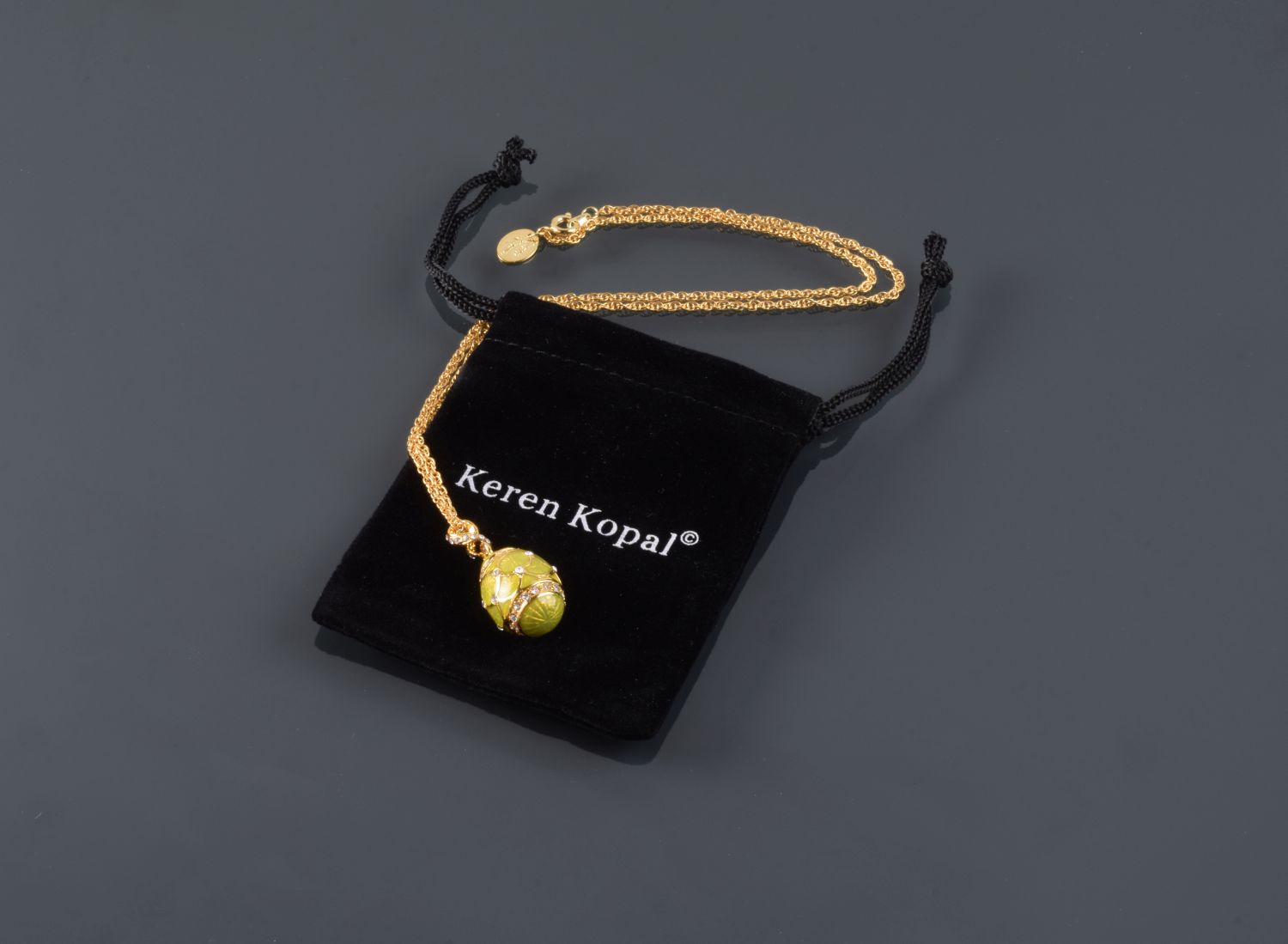 Yellow Egg Pendant Necklace