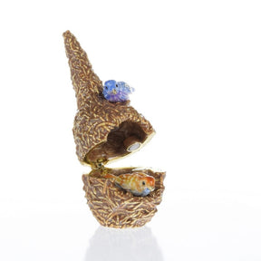 Two love Birds in a nest  Trinket Box