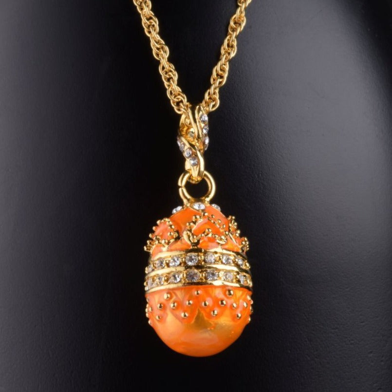 Orange Egg Pendant Necklace