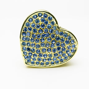 Golden Blue Heart Decorative Box