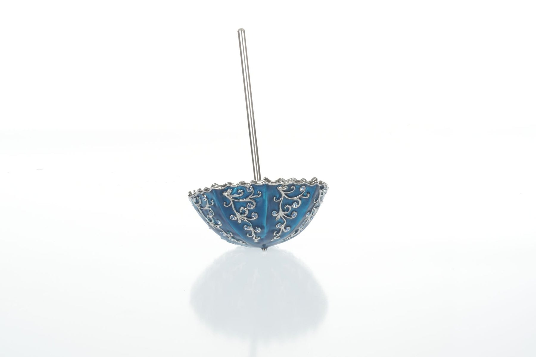 Blue Umbrella Trinket Box Handmade with Swarovski Crystals