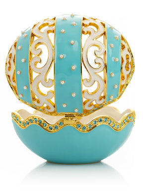 Turquoise Egg with pearls