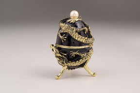 Keren Kopal Black Faberge Egg with Dragon  129.00