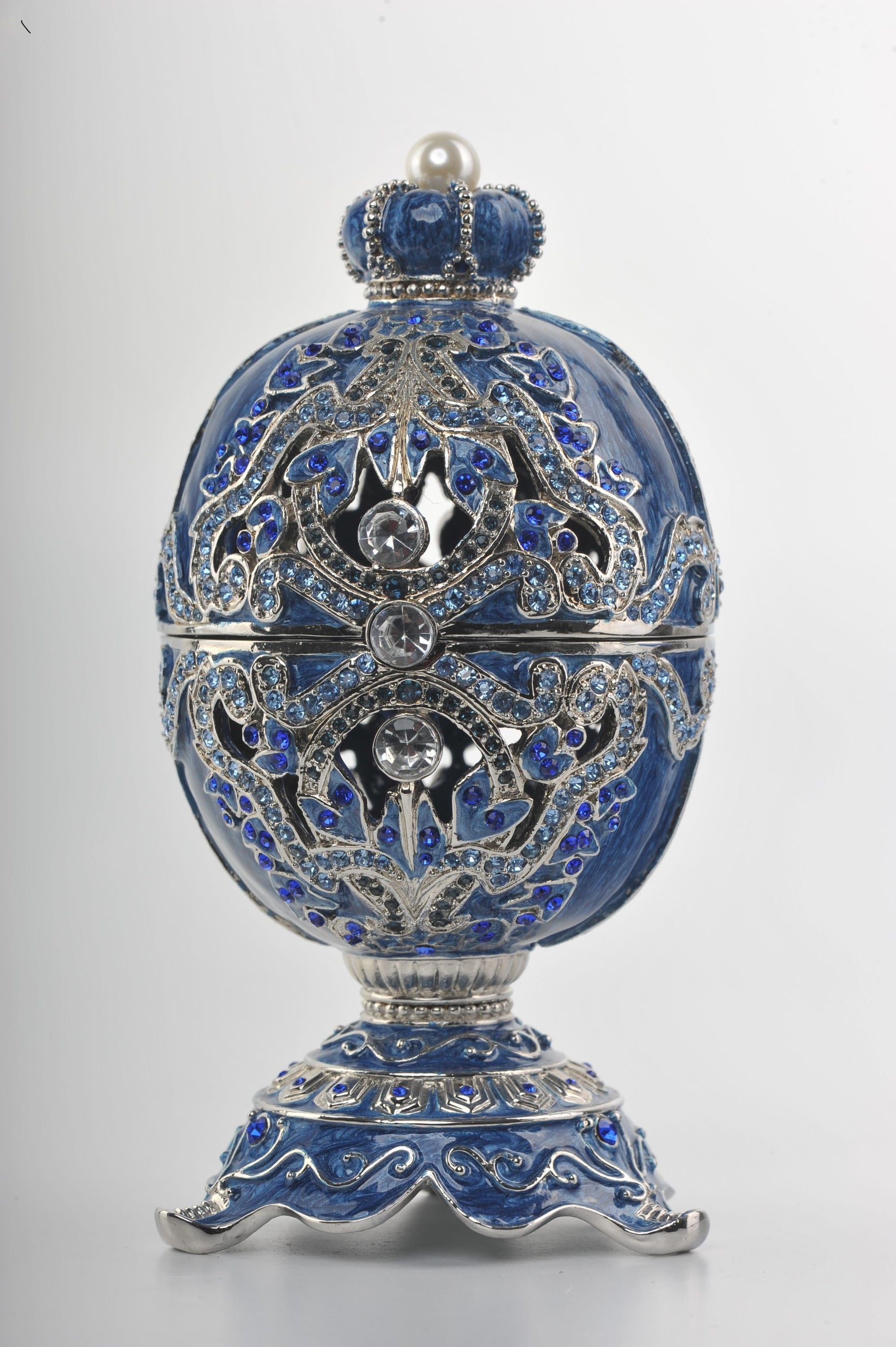 Keren Kopal Blue Faberge Egg with a Green Frogs Inside  191.00