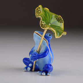 Keren Kopal Blue Frog with Umbrella Trinket Box  76.50