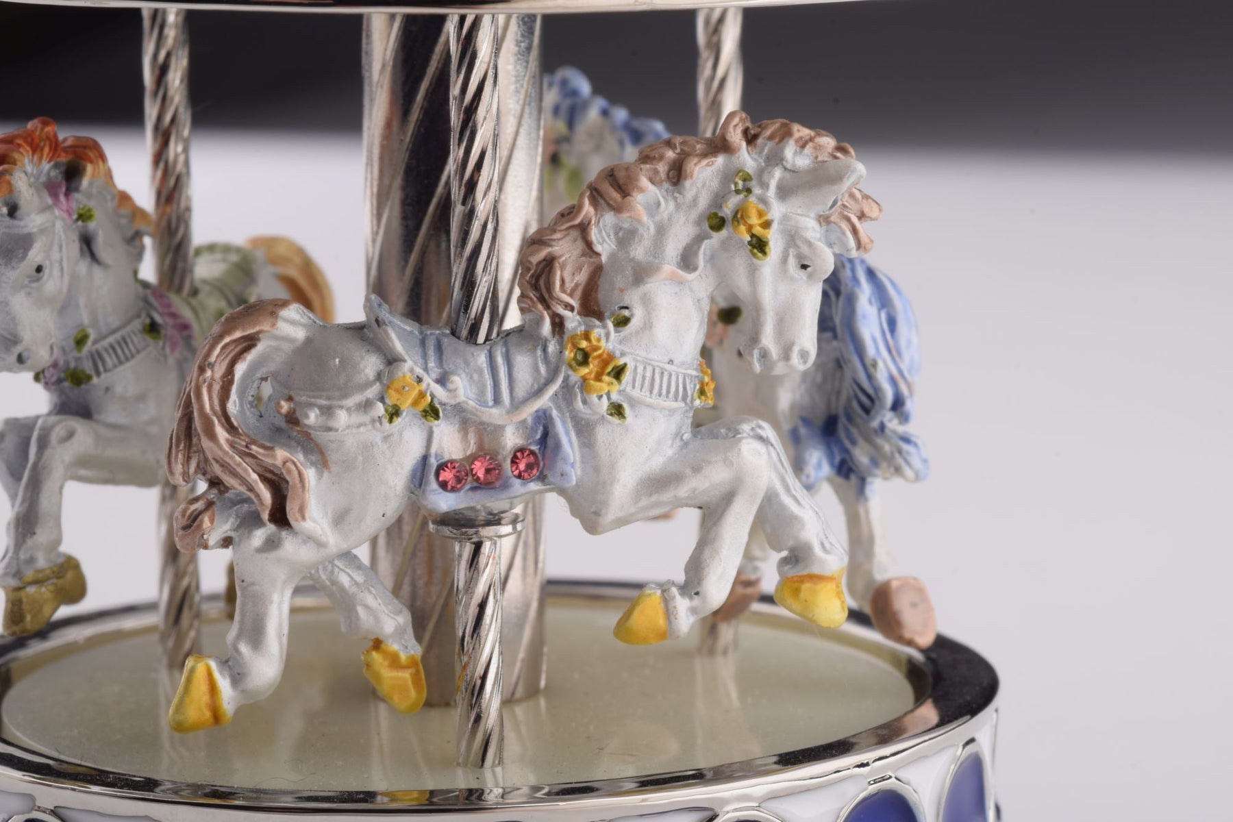 Blue Wind up Musical Carousel Carousel music box Keren Kopal