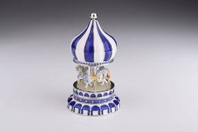 Blue Wind up Musical Carousel Carousel music box Keren Kopal