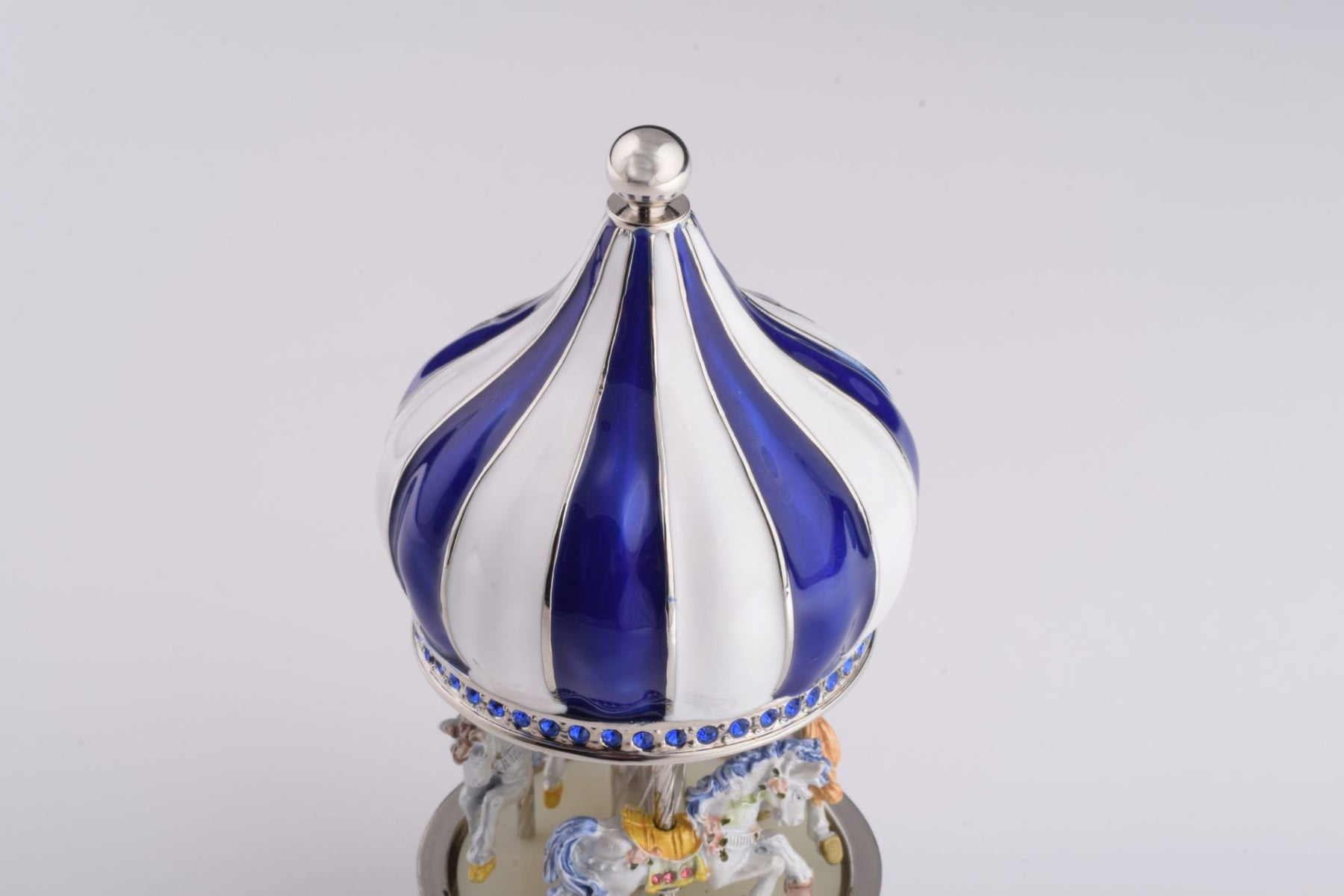 Blue Wind up Musical Carousel Carousel music box Keren Kopal