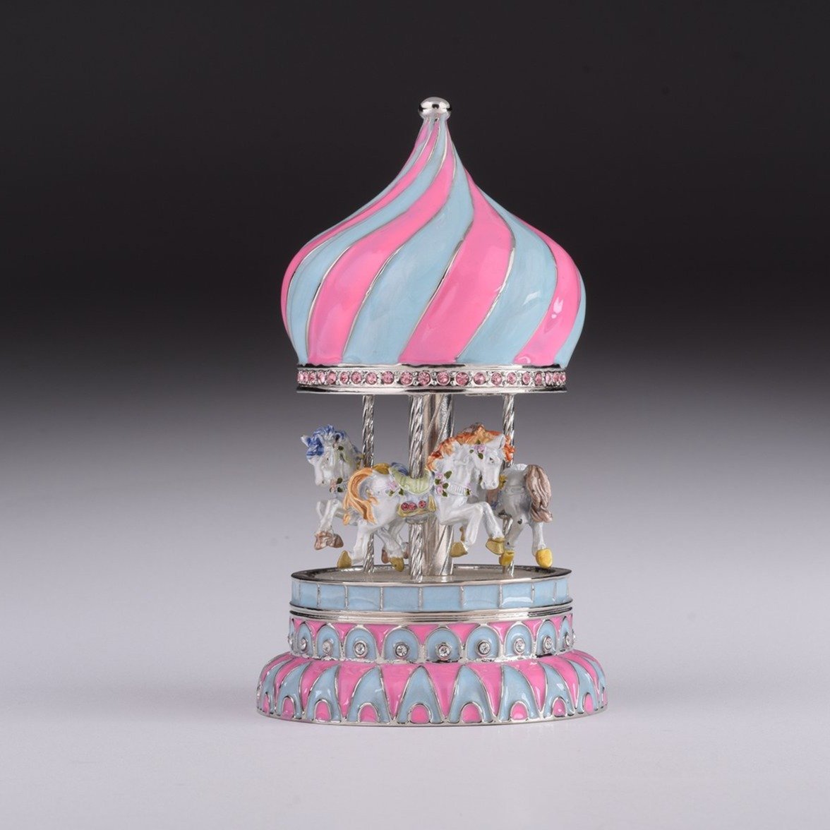 Pink Wind up Musical Carousel Carousel music box Keren Kopal