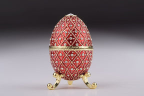 Red Faberge Egg with Horse Carousel Surprise Inside Carousel music box Keren Kopal