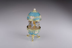 Teal Wind up Musical Carousel Carousel music box Keren Kopal