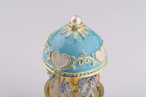 Teal Wind up Musical Carousel Carousel music box Keren Kopal