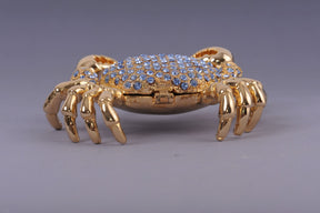 Golden Crab with blue stones