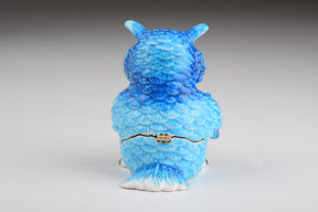 Blue Owl Playing Trumpet Trinket Box