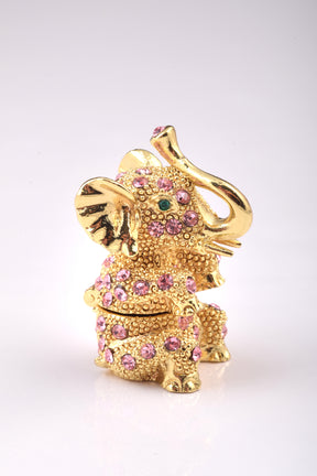 Pink Faberge Egg with Elephant Inside