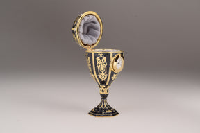 Black Faberge Egg with Clock