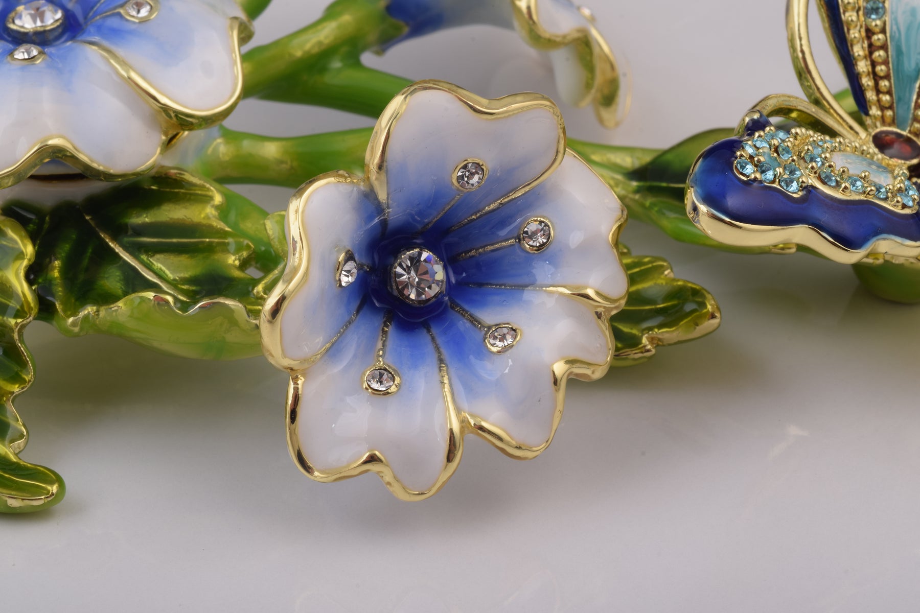 Blue Butterfly on Flowers