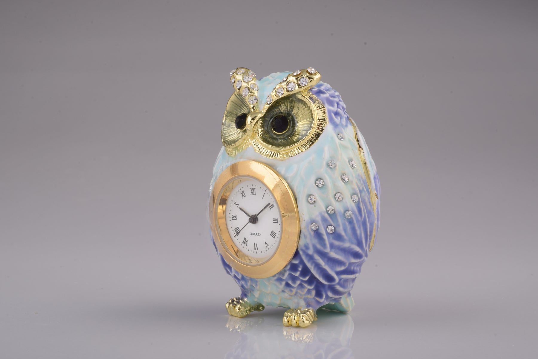 Light Blue Owl with Clock