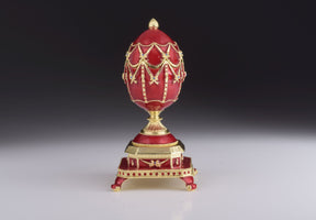 Red Faberge Egg with Clock Inside