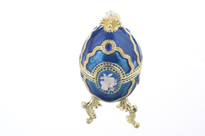 Blue Faberge Egg with Piano Inside