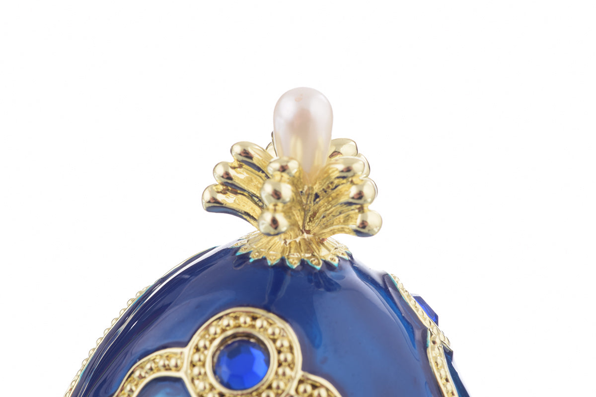 Blue Faberge Egg with Piano Inside