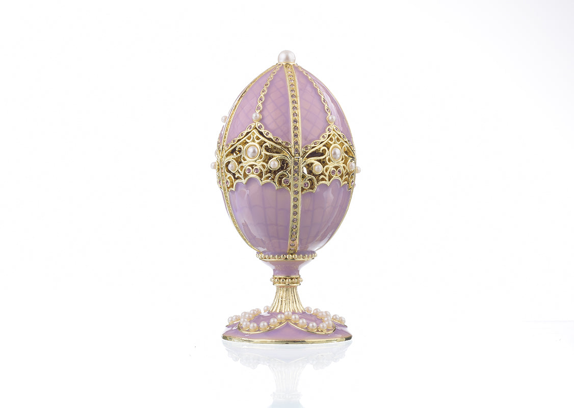 Purple Faberge Egg with Violin Inside