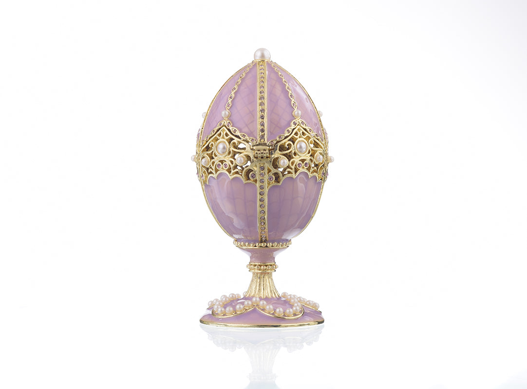 Purple Faberge Egg with Violin Inside