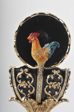 Black Faberge Egg with a Chicken Inside