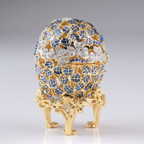 Blue Faberge Egg with Car Inside