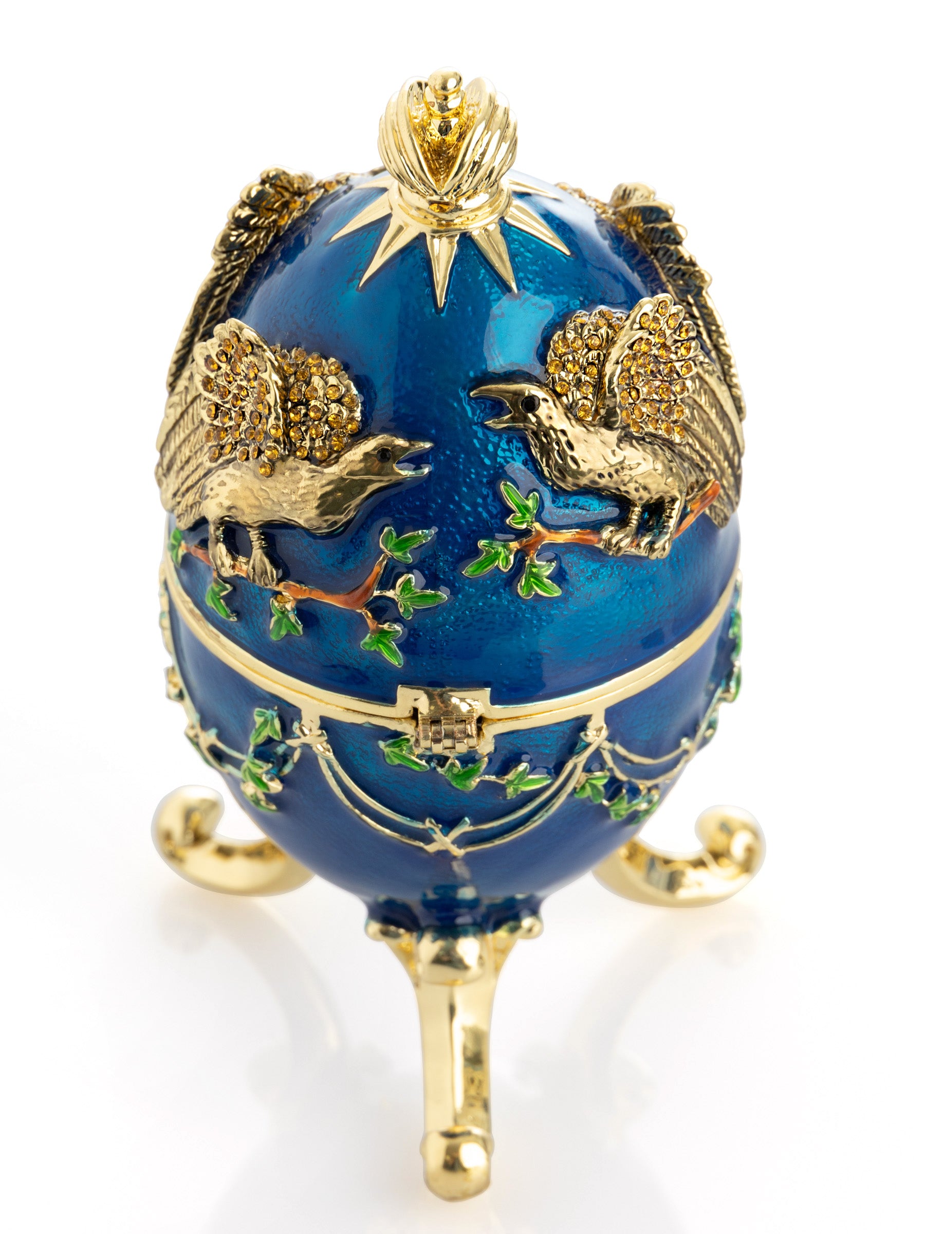 Blue Russian Egg with Eagles Music Playing Egg