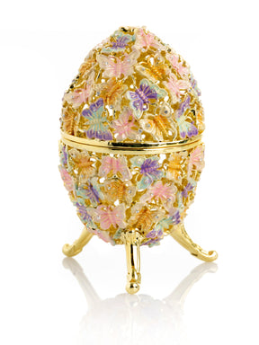 Golden Faberge Egg Decorated with Butterflies