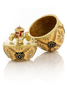 Brown Faberge Royal egg with Carriage