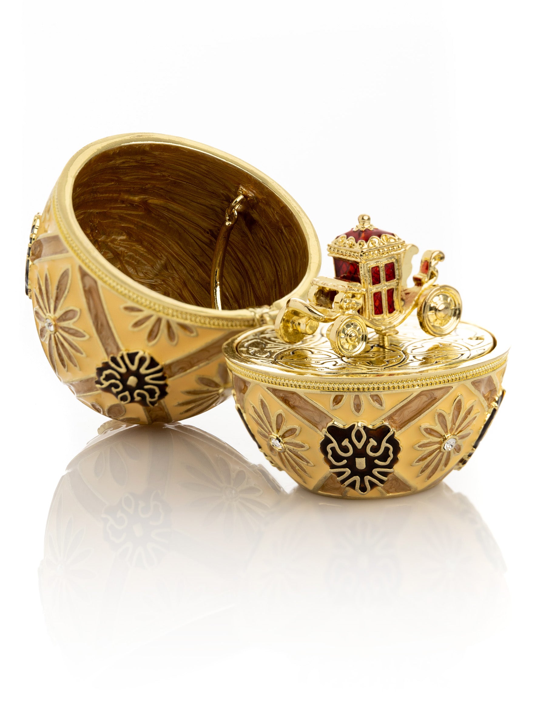 Brown Faberge Royal egg with Carriage