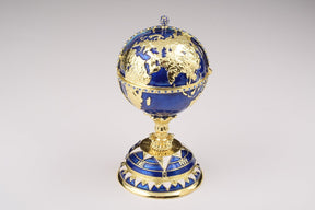 Globe Faberge Egg with Sailing ship Easter Egg Keren Kopal