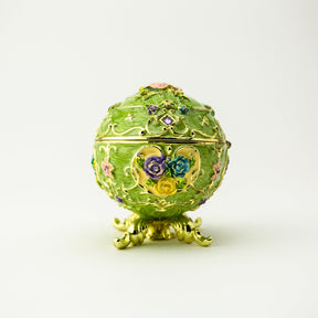 Green Faberge Egg with Flowers Easter Egg Keren Kopal