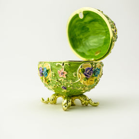 Green Faberge Egg with Flowers Easter Egg Keren Kopal