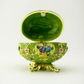 Green Faberge Egg with Flowers Easter Egg Keren Kopal