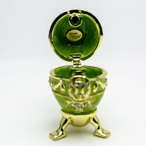 Green Faberge Egg with Heart on Top Easter Egg Keren Kopal