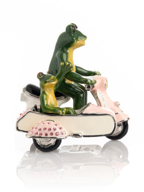 Frogs Riding Vespa with Sidecar