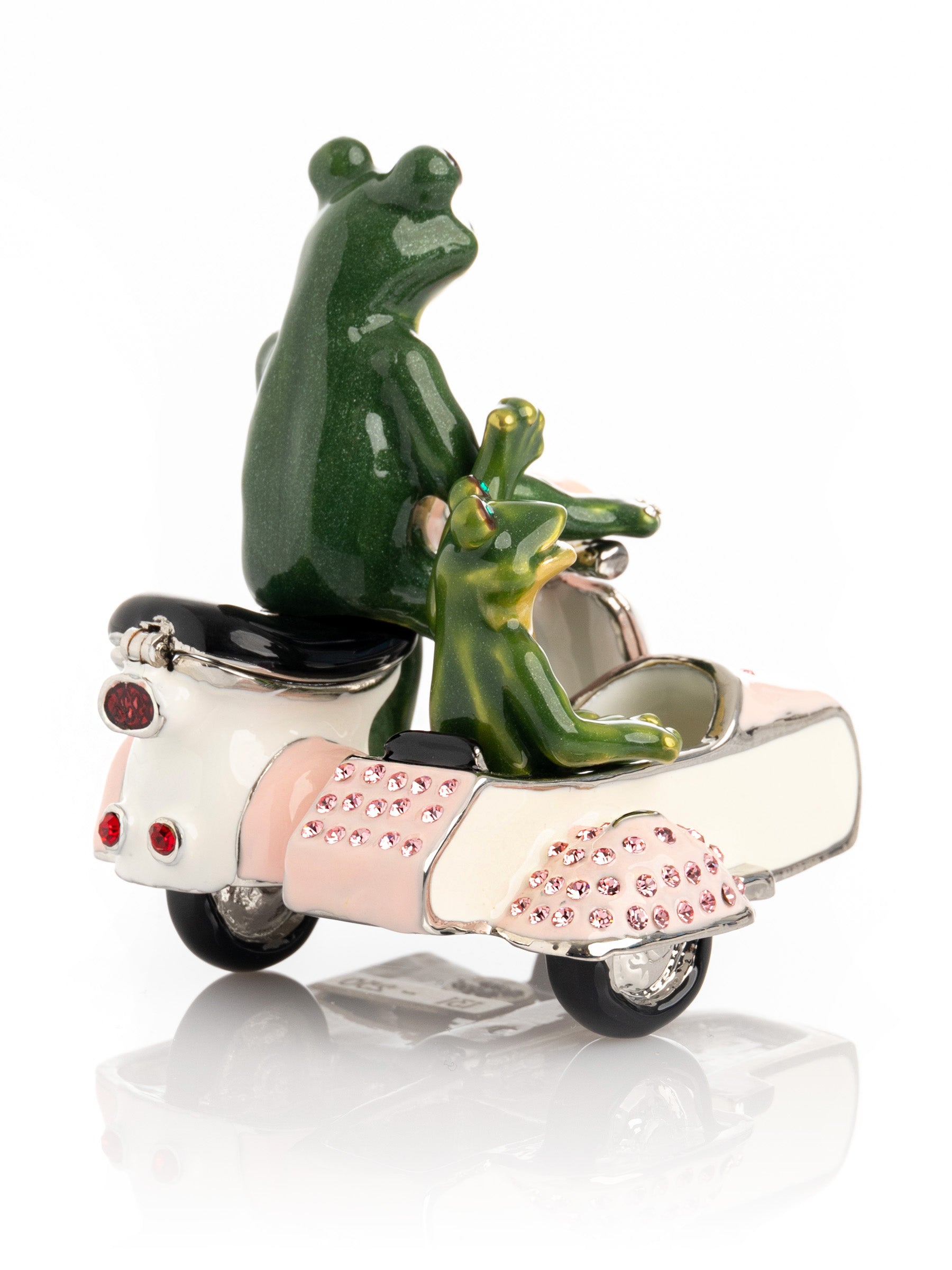 Frogs Riding Vespa with Sidecar