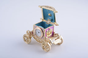 Keren Kopal Gold Carriage with a Clock  91.00