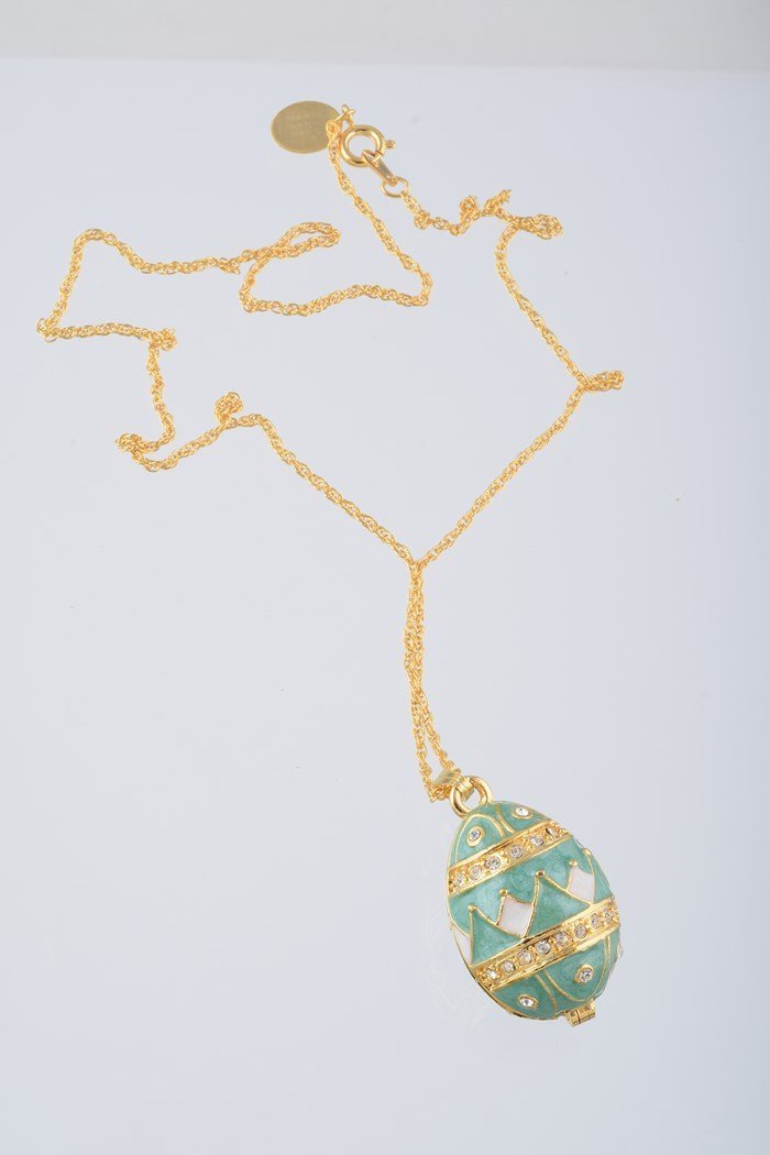 Keren Kopal Gold & Light Green Egg Pendant Necklace  39.00