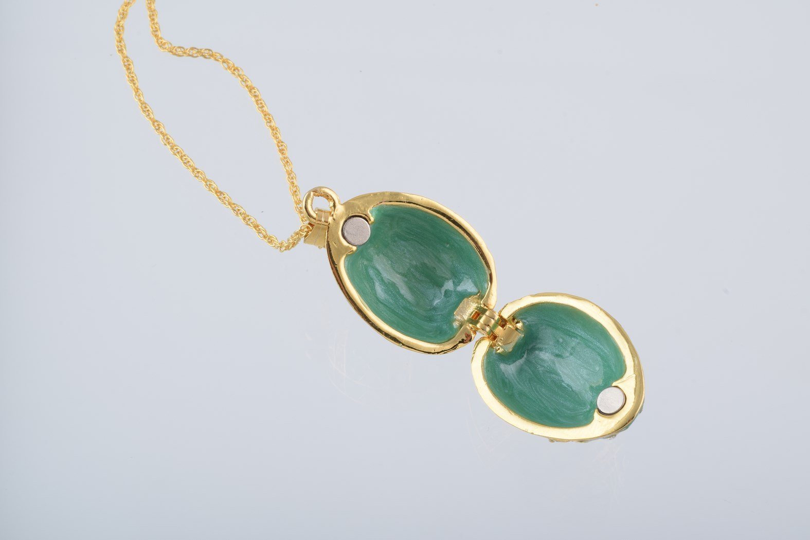 Keren Kopal Gold & Light Green Egg Pendant Necklace  39.00