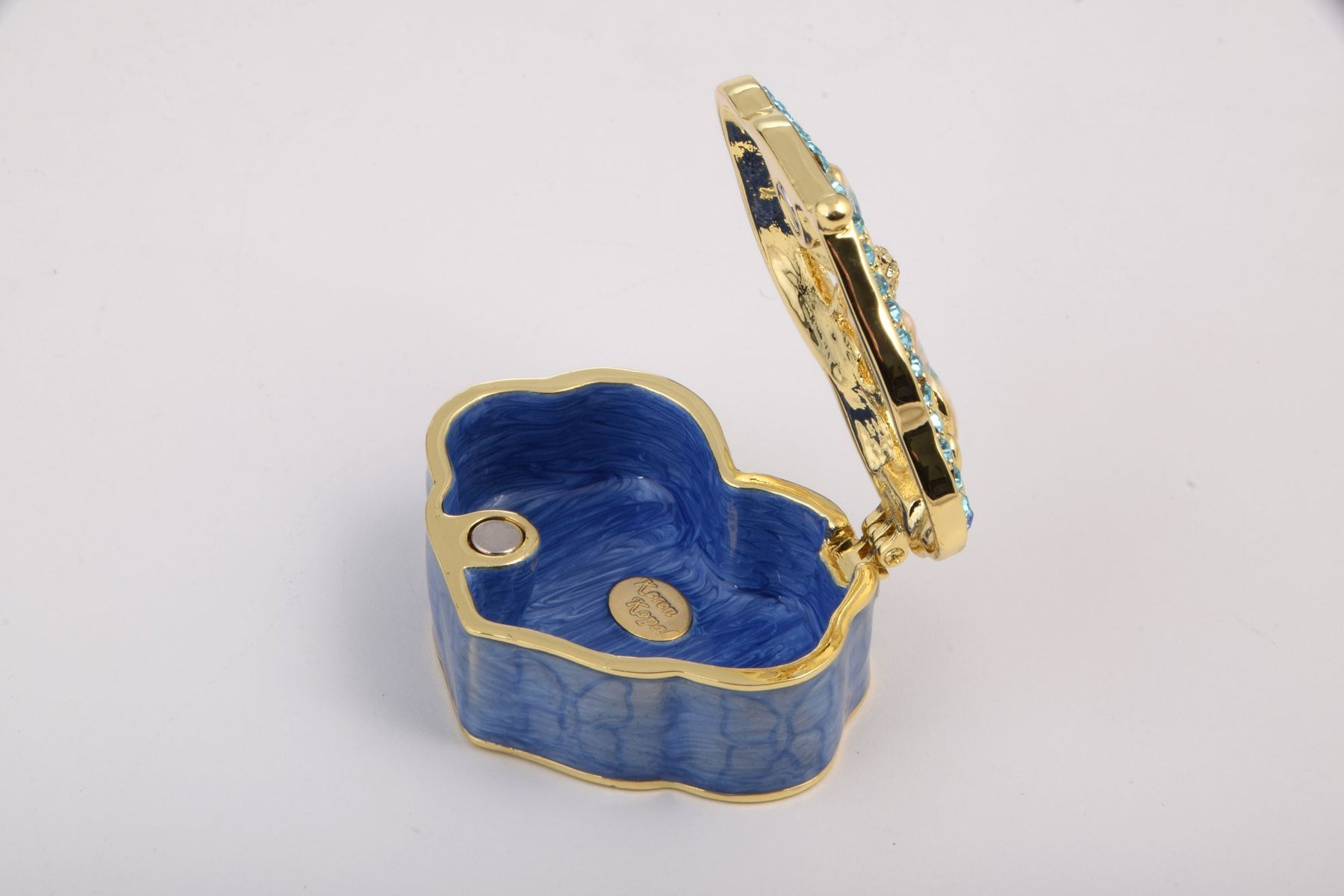 Keren Kopal Golden Blue Box Decorated with a Butterfly  45.25